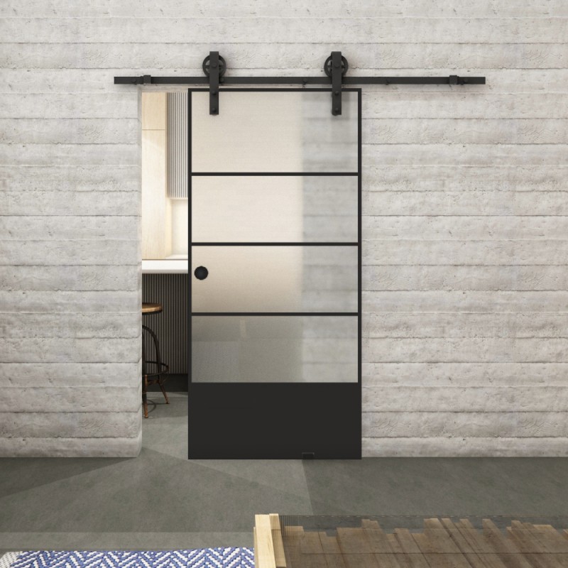 Glasschiebetür BARN-LINE Loft Schwarzlack 31 Blickdicht Glasschiebetür BARN-LINE Loft Schwarzlack 31 Blickdicht