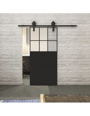 Glasschiebetür BARN-LINE Loft Schwarzlack 27 Blickdicht