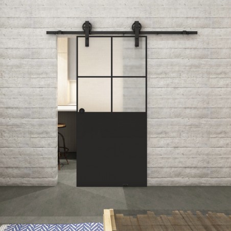 Glasschiebetür BARN-LINE Loft Schwarzlack 24 Blickdicht
