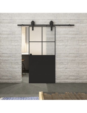 Glasschiebetür BARN-LINE Loft Schwarzlack 24 Blickdicht