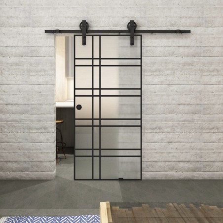 Glasschiebetür BARN-LINE Loft Schwarzlack 19 Blickdicht