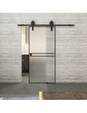 Glasschiebetür BARN-LINE Loft Schwarzlack 18 Blickdicht
