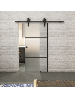 Glasschiebetür BARN-LINE Loft Schwarzlack 17 Blickdicht