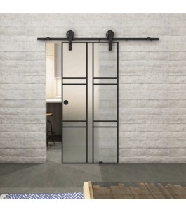 Glasschiebetür BARN-LINE Loft Schwarzlack 14 Blickdicht