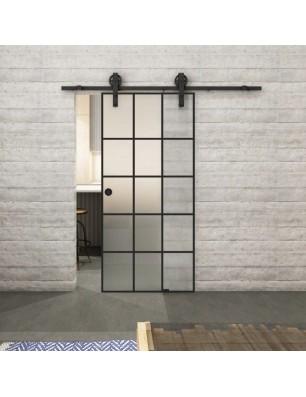 Glasschiebetür BARN-LINE Loft Schwarzlack 09 Blickdicht