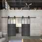 Glasschiebetür BARN-LINE Loft Schwarzeisen Genietet 23 Auf Klarglas Glasschiebetür BARN-LINE Loft Schwarzeisen Genietet 23 Auf Klarglas