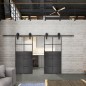 Glasschiebetür BARN-LINE Loft Schwarzeisen Genietet 17 Auf Klarglas Glasschiebetür BARN-LINE Loft Schwarzeisen Genietet 17 Auf Klarglas