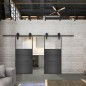 Glasschiebetür BARN-LINE Loft Schwarzeisen Genietet 15 Auf Klarglas Glasschiebetür BARN-LINE Loft Schwarzeisen Genietet 15 Auf Klarglas