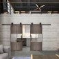 Glasschiebetür BARN-LINE Loft Rosteisen Genietet 30 Auf Klarglas Glasschiebetür BARN-LINE Loft Rosteisen Genietet 30 Auf Klarglas