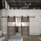 Glasschiebetür BARN-LINE Loft Rosteisen Genietet 29 Auf Klarglas Glasschiebetür BARN-LINE Loft Rosteisen Genietet 29 Auf Klarglas