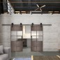 Glasschiebetür BARN-LINE Loft Rosteisen Genietet 28 Auf Klarglas Glasschiebetür BARN-LINE Loft Rosteisen Genietet 28 Auf Klarglas