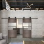 Glasschiebetür BARN-LINE Loft Rosteisen Genietet 25 Auf Klarglas Glasschiebetür BARN-LINE Loft Rosteisen Genietet 25 Auf Klarglas
