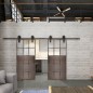 Glasschiebetür BARN-LINE Loft Rosteisen Genietet 21 Auf Klarglas Glasschiebetür BARN-LINE Loft Rosteisen Genietet 21 Auf Klarglas