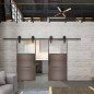 Glasschiebetür BARN-LINE Loft Rosteisen Genietet 15 Auf Klarglas Glasschiebetür BARN-LINE Loft Rosteisen Genietet 15 Auf Klarglas