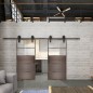 Glasschiebetür BARN-LINE Loft Rosteisen Genietet 13 Auf Klarglas Glasschiebetür BARN-LINE Loft Rosteisen Genietet 13 Auf Klarglas