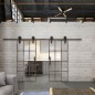 Glasschiebetür BARN-LINE Loft Rosteisen Genietet 10 Auf Klarglas Glasschiebetür BARN-LINE Loft Rosteisen Genietet 10 Auf Klarglas