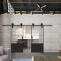 Glasschiebetür BARN-LINE Loft Schwarzlack 33 Auf Klarglas Glasschiebetür BARN-LINE Loft Schwarzlack 33 Auf Klarglas