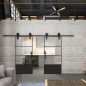 Glasschiebetür BARN-LINE Loft Schwarzlack 32 Auf Klarglas Glasschiebetür BARN-LINE Loft Schwarzlack 32 Auf Klarglas