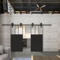 Glasschiebetür BARN-LINE Loft Schwarzlack 29 Auf Klarglas Glasschiebetür BARN-LINE Loft Schwarzlack 29 Auf Klarglas