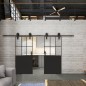 Glasschiebetür BARN-LINE Loft Schwarzlack 28 Auf Klarglas
