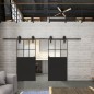 Glasschiebetür BARN-LINE Loft Schwarzlack 27 Auf Klarglas Glasschiebetür BARN-LINE Loft Schwarzlack 27 Auf Klarglas