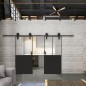 Glasschiebetür BARN-LINE Loft Schwarzlack 26 Auf Klarglas Glasschiebetür BARN-LINE Loft Schwarzlack 26 Auf Klarglas