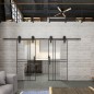 Glasschiebetür BARN-LINE Loft Schwarzlack 21 Auf Klarglas Glasschiebetür BARN-LINE Loft Schwarzlack 21 Auf Klarglas