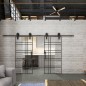 Glasschiebetür BARN-LINE Loft Schwarzlack 19 Auf Klarglas Glasschiebetür BARN-LINE Loft Schwarzlack 19 Auf Klarglas