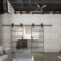 Glasschiebetür BARN-LINE Loft Schwarzlack 16 Auf Klarglas Glasschiebetür BARN-LINE Loft Schwarzlack 16 Auf Klarglas