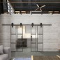 Glasschiebetür BARN-LINE Loft Schwarzlack 14 Auf Klarglas Glasschiebetür BARN-LINE Loft Schwarzlack 14 Auf Klarglas