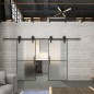 Glasschiebetür BARN-LINE Loft Schwarzlack 04 Blickdicht Glasschiebetür BARN-LINE Loft Schwarzlack 04 Blickdicht