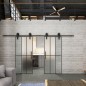 Glasschiebetür BARN-LINE Loft Schwarzlack 12 Blickdicht Glasschiebetür BARN-LINE Loft Schwarzlack 12 Blickdicht