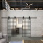 Glasschiebetür BARN-LINE Loft Schwarzlack 19 Blickdicht