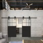Glasschiebetür BARN-LINE Loft Schwarzlack 23 Blickdicht Glasschiebetür BARN-LINE Loft Schwarzlack 23 Blickdicht