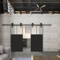 Glasschiebetür BARN-LINE Loft Schwarzlack 25 Blickdicht