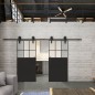 Glasschiebetür BARN-LINE Loft Schwarzlack 27 Blickdicht Glasschiebetür BARN-LINE Loft Schwarzlack 27 Blickdicht