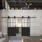 Glasschiebetür BARN-LINE Loft Schwarzlack 28 Blickdicht Glasschiebetür BARN-LINE Loft Schwarzlack 28 Blickdicht