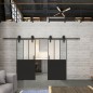 Glasschiebetür BARN-LINE Loft Schwarzlack 30 Blickdicht Glasschiebetür BARN-LINE Loft Schwarzlack 30 Blickdicht