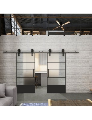 Glasschiebetür BARN-LINE Loft Schwarzlack 31 Blickdicht