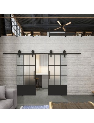 Glasschiebetür BARN-LINE Loft Schwarzlack 38 Blickdicht