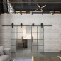 Glasschiebetür BARN-LINE Loft Rosteisen Genietet 06 Blickdicht