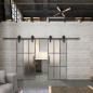 Glasschiebetür BARN-LINE Loft Rosteisen Genietet 11 Blickdicht Glasschiebetür BARN-LINE Loft Rosteisen Genietet 11 Blickdicht