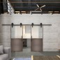 Glasschiebetür BARN-LINE Loft Rosteisen Genietet 16 Blickdicht Glasschiebetür BARN-LINE Loft Rosteisen Genietet 16 Blickdicht