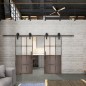 Glasschiebetür BARN-LINE Loft Rosteisen Genietet 22 Blickdicht Glasschiebetür BARN-LINE Loft Rosteisen Genietet 22 Blickdicht