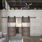 Glasschiebetür BARN-LINE Loft Rosteisen Genietet 26 Blickdicht Glasschiebetür BARN-LINE Loft Rosteisen Genietet 26 Blickdicht