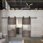 Glasschiebetür BARN-LINE Loft Rosteisen Genietet 27 Blickdicht Glasschiebetür BARN-LINE Loft Rosteisen Genietet 27 Blickdicht