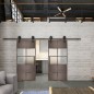 Glasschiebetür BARN-LINE Loft Rosteisen Genietet 28 Blickdicht Glasschiebetür BARN-LINE Loft Rosteisen Genietet 28 Blickdicht