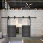 Glasschiebetür BARN-LINE Loft Schwarzeisen Genietet 13 Blickdicht