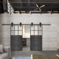 Glasschiebetür BARN-LINE Loft Schwarzeisen Genietet 21 Blickdicht