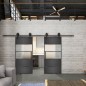 Glasschiebetür BARN-LINE Loft Schwarzeisen Genietet 25 Blickdicht